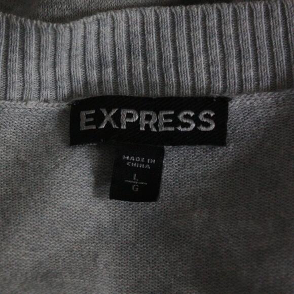 Express Grey Sweater with Silver Sequins Size Large - Picture 9 of 10